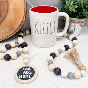 Rae Dunn KISSES Red Ceramic Coffee Mug